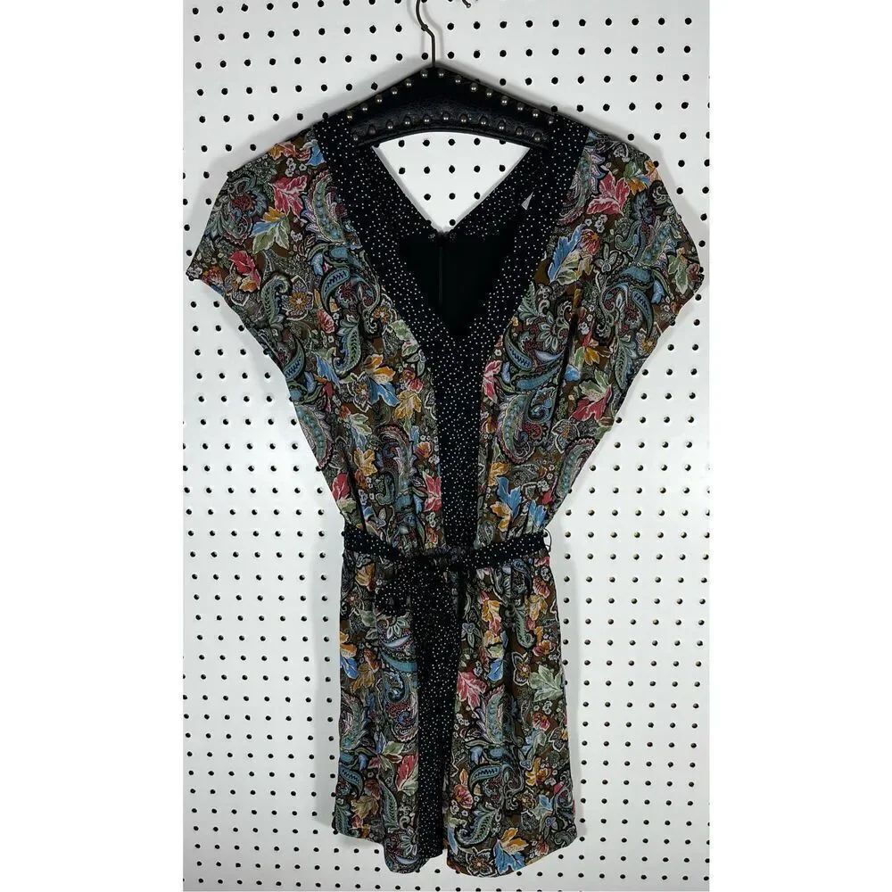 DR2 Floral/paisley polka dot romper dress